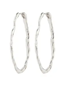 Pilgrim TIMBER Hoop Earrings Silver-Plated