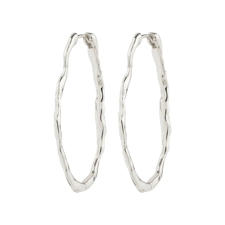 Pilgrim TIMBER Hoop Earrings Silver-Plated