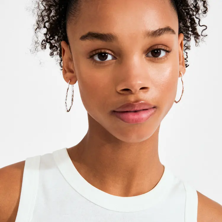 Pilgrim TIMBER Hoop Earrings Silver-Plated