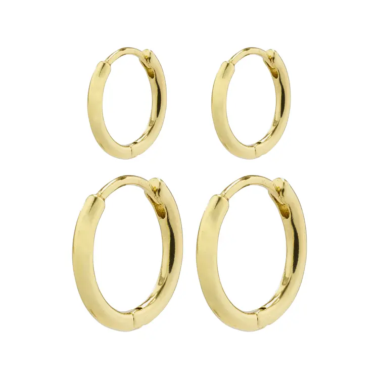 Pilgrim ARIELLA Hoop Earrings 2-in-1 set Gold-Plated