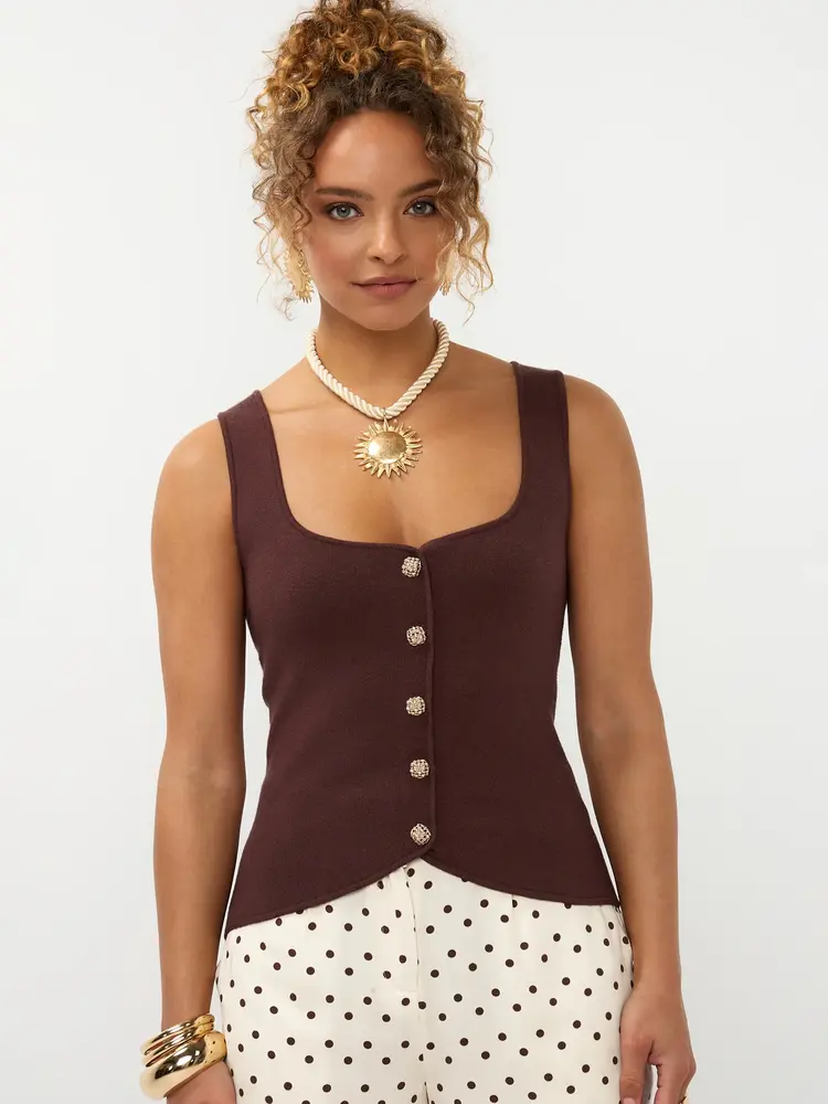 Ydence Knitted Top Mella Brown