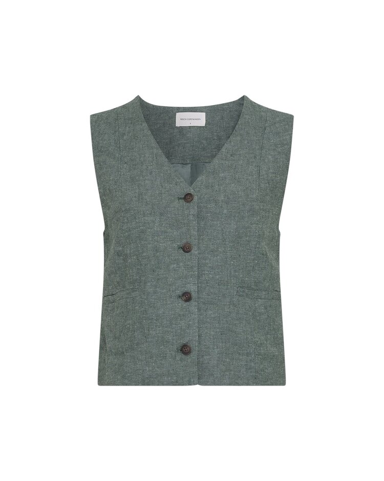 MSCH Viana Ginia V Neck Waistcoat Laurel W Mel