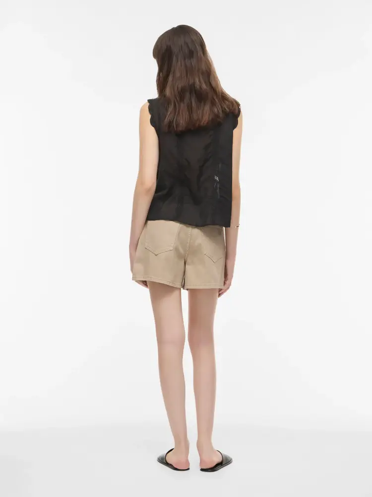 Rouge Edit Jolie Noma HW WF Denim Shorts Feather Gray