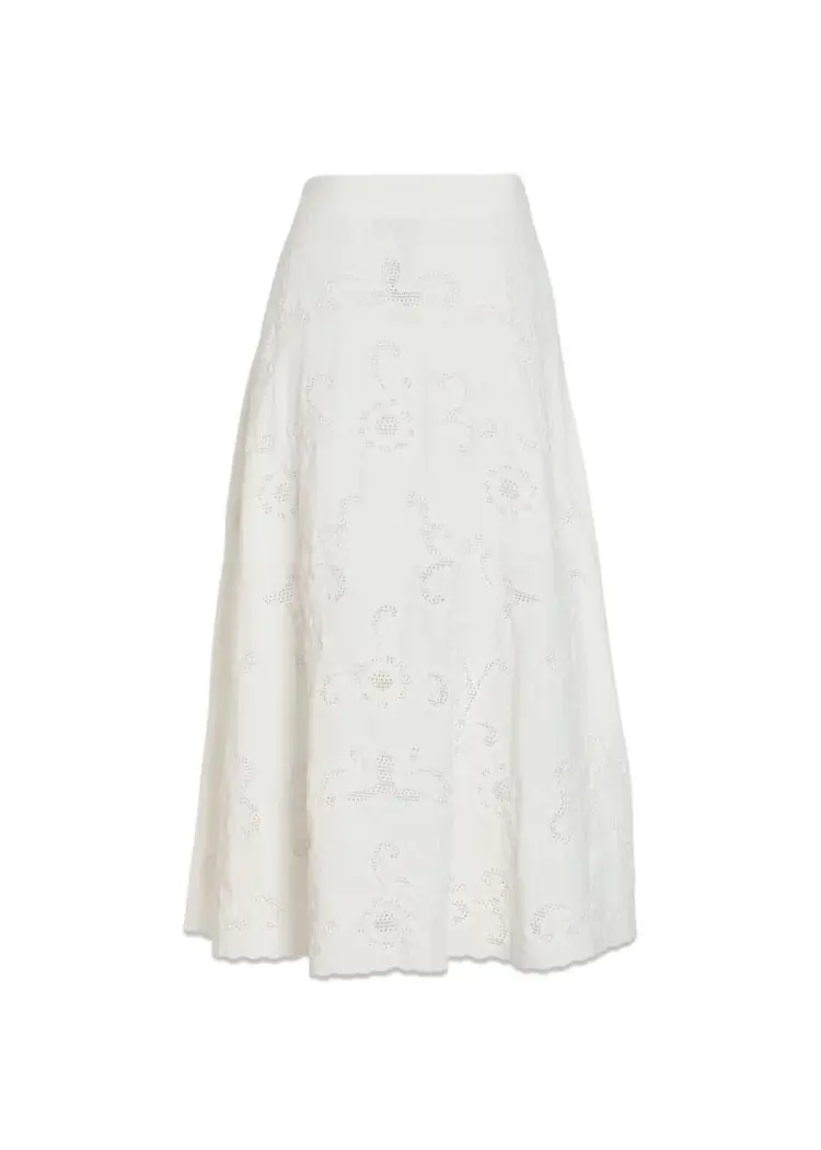 Rouge Edit Ameline HW Ankle Skirt/1 Cloud Dancer