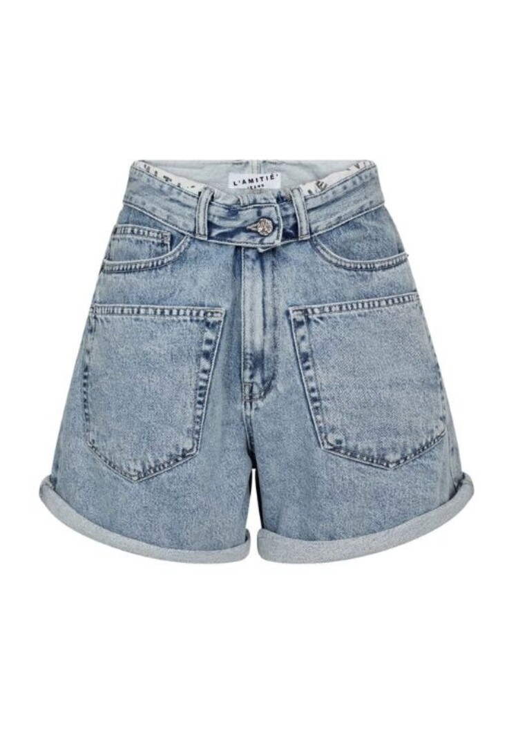 Haute L'Amitié Flip Waist Shorts Bleached Denim