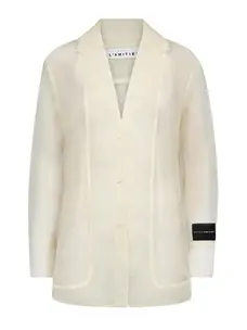 Haute L'Amitié Ring Organza Blazer Shirt Pale Yellow