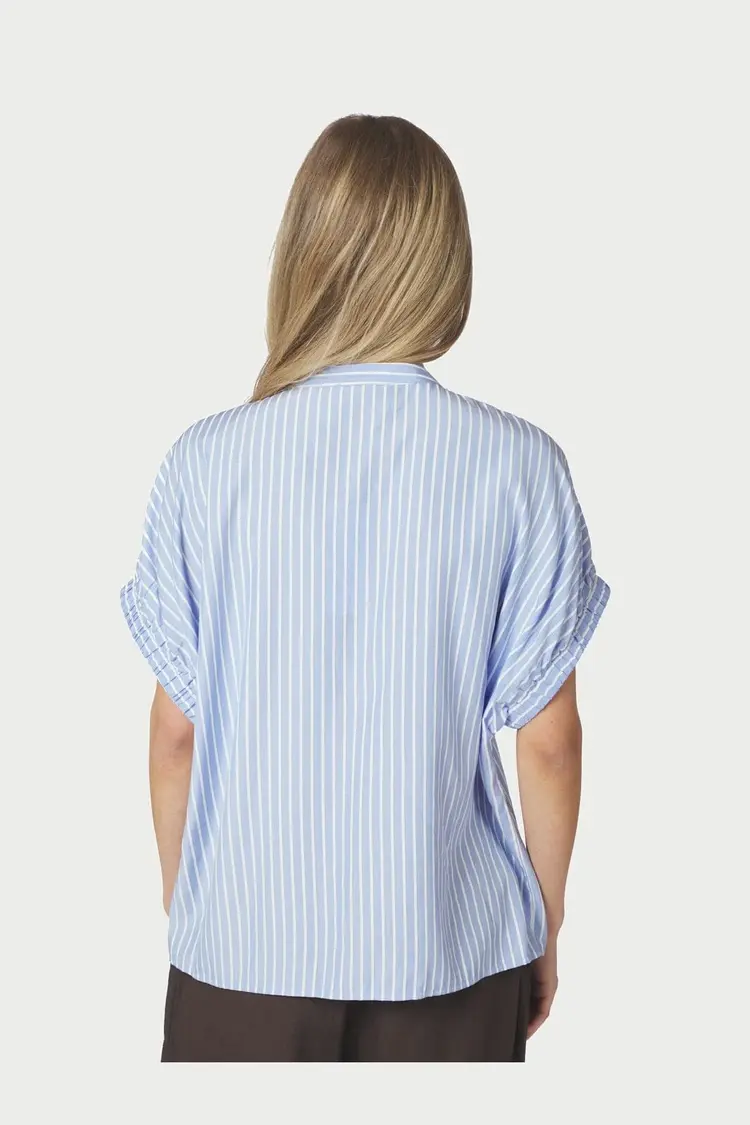 Neo Noir Englana Stripe Blouse Light Blue