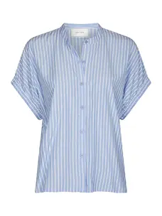 Neo Noir Englana Stripe Blouse Light Blue