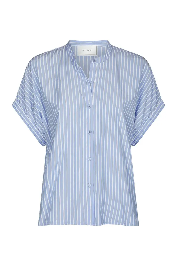 Neo Noir Englana Stripe Blouse Light Blue
