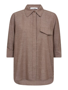 Co'Couture JihoCC Stripe SS Shirt Brown