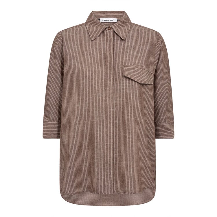 Co'Couture JihoCC Stripe SS Shirt Brown