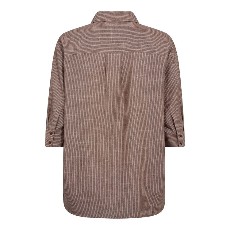 Co'Couture JihoCC Stripe SS Shirt Brown