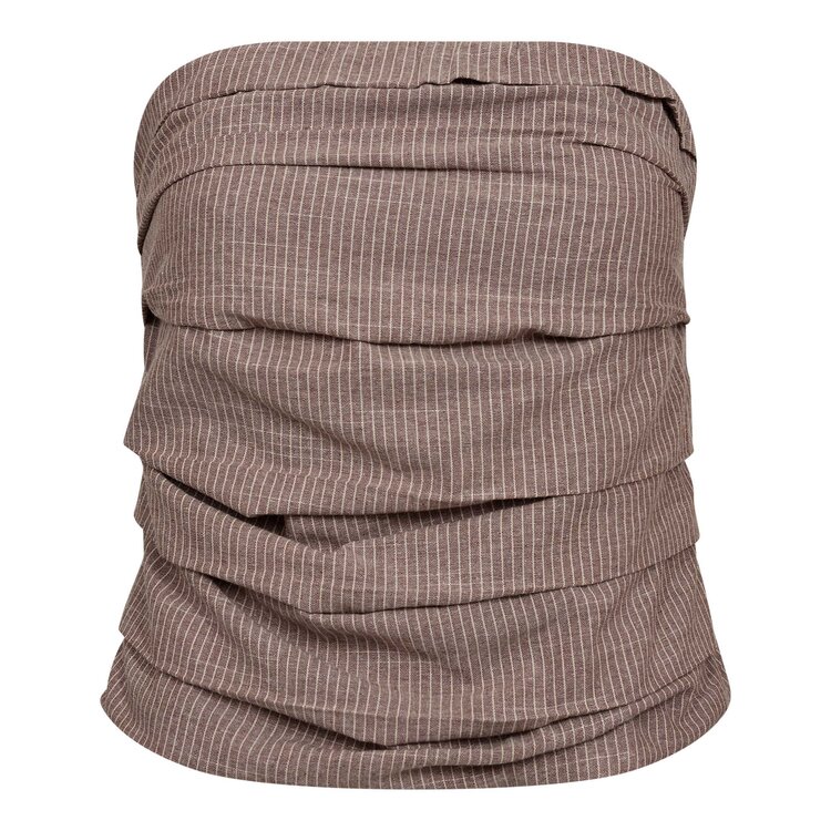 Co'Couture JihoCC Stripe Tube Top Brown