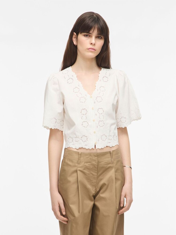 Rouge Edit Uamory 2/4 V-Neck Top/1 Cloud Dancer