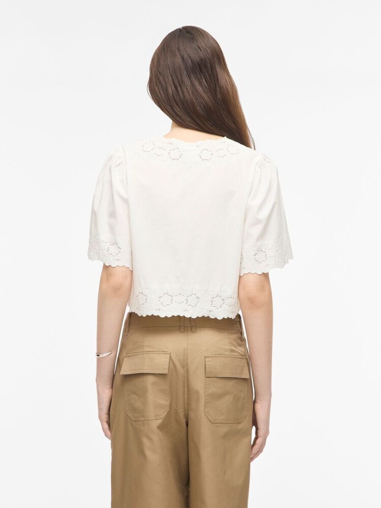 Rouge Edit Uamory 2/4 V-Neck Top/1 Cloud Dancer
