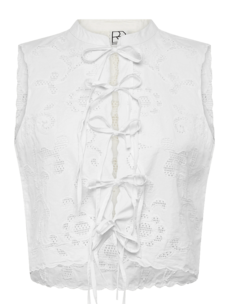 Rouge Edit Ameline S/L China Collar Top/1 Cloud Dancer