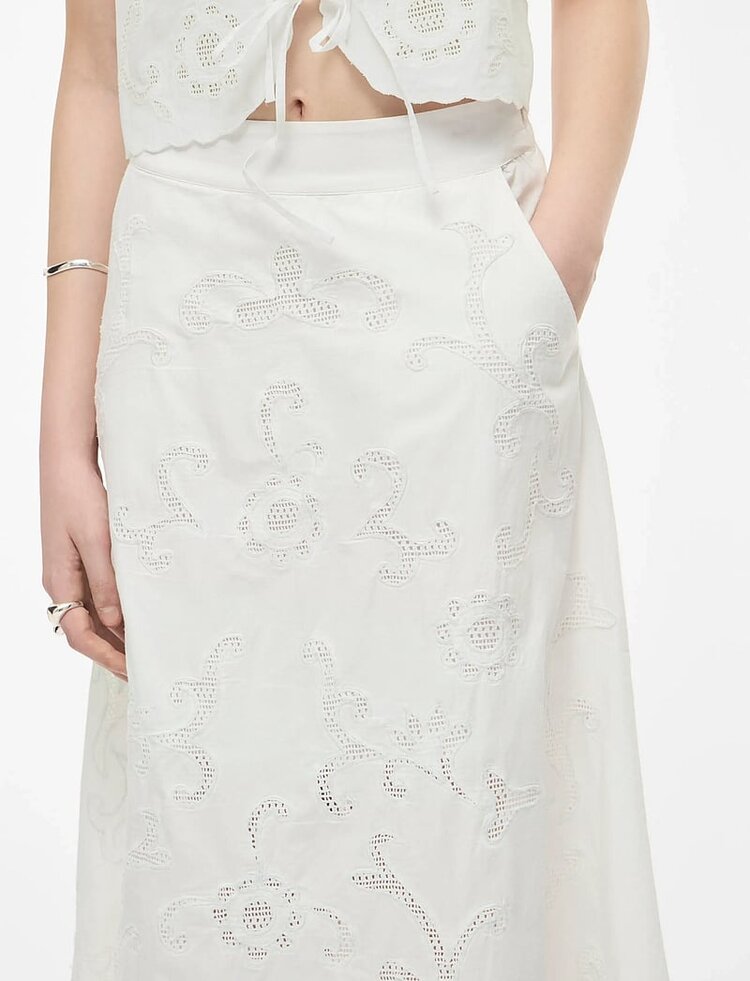 Rouge Edit Ameline HW Ankle Skirt/1 Cloud Dancer