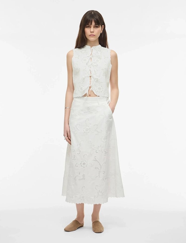 Rouge Edit Ameline HW Ankle Skirt/1 Cloud Dancer