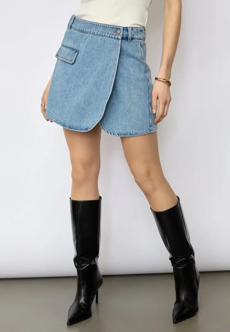 Co'Couture Asjacc Wrap Denim Skort Denim Blue