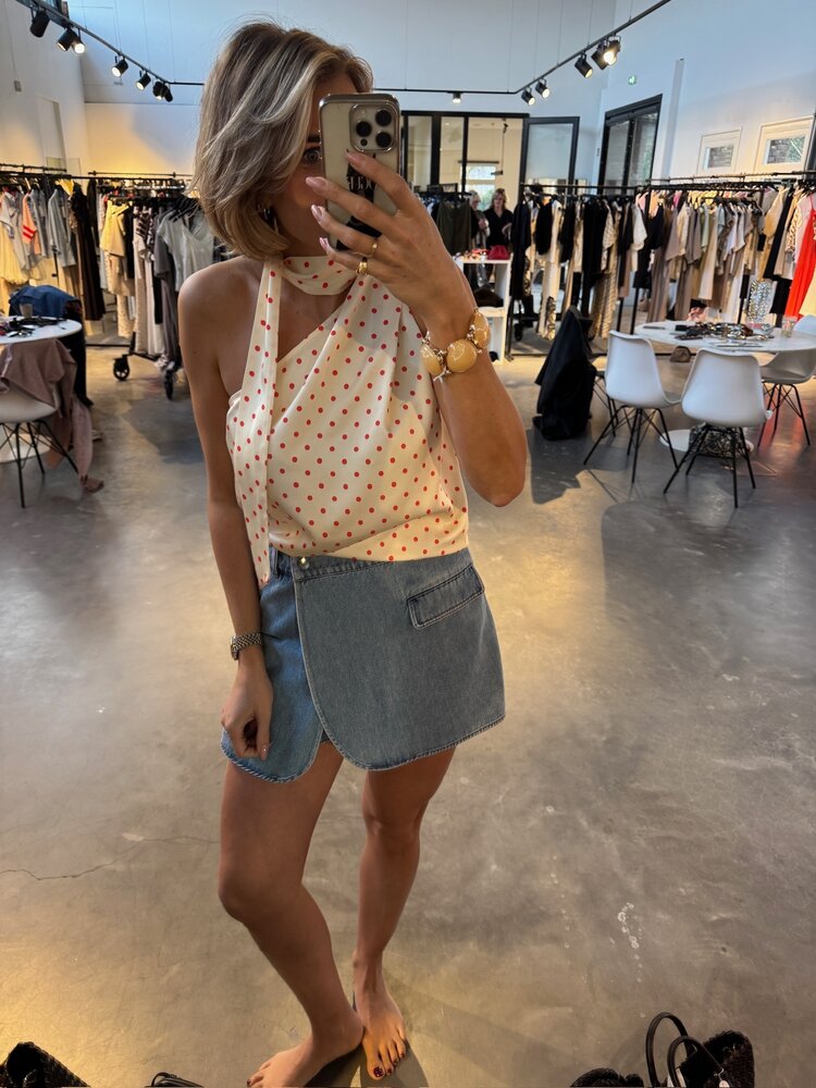 Co'Couture Asjacc Wrap Denim Skort Denim Blue