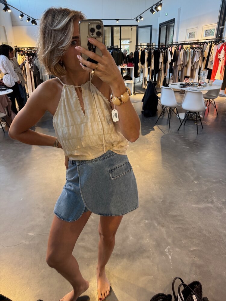 Co'Couture Asjacc Wrap Denim Skort Denim Blue