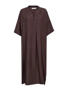 Co'Couture HeraCC Tunic V-Dress Dark Brown