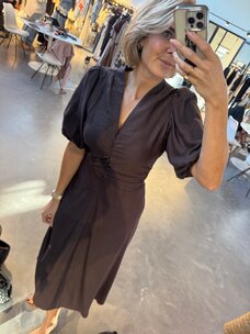 Co'Couture HeraCC Tunic V-Dress Dark Brown