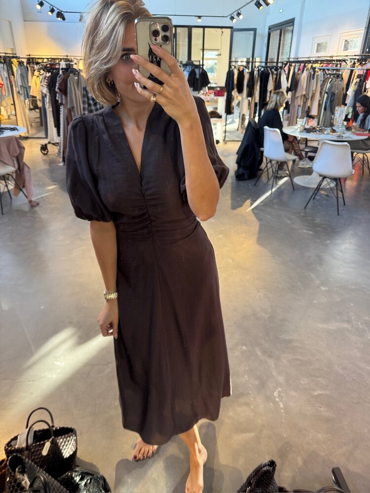 Co'Couture HeraCC Tunic V-Dress Dark Brown
