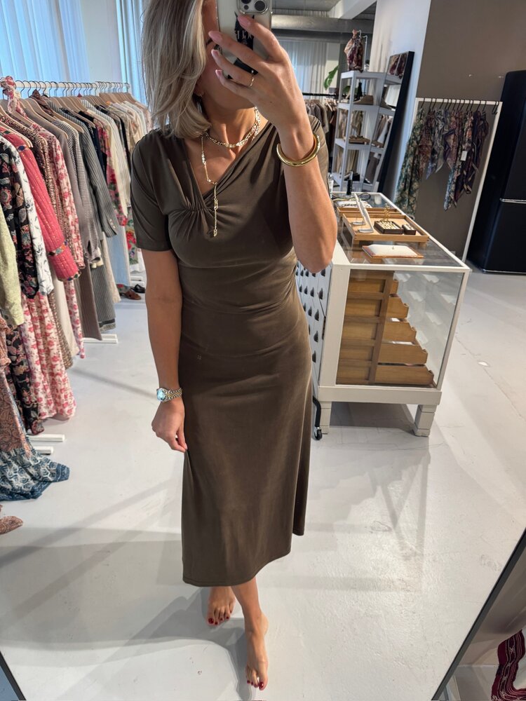 Soft Rebels Ella Drape Dress Slate