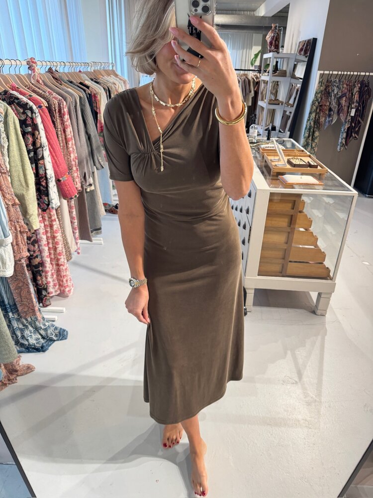Soft Rebels Ella Drape Dress Slate