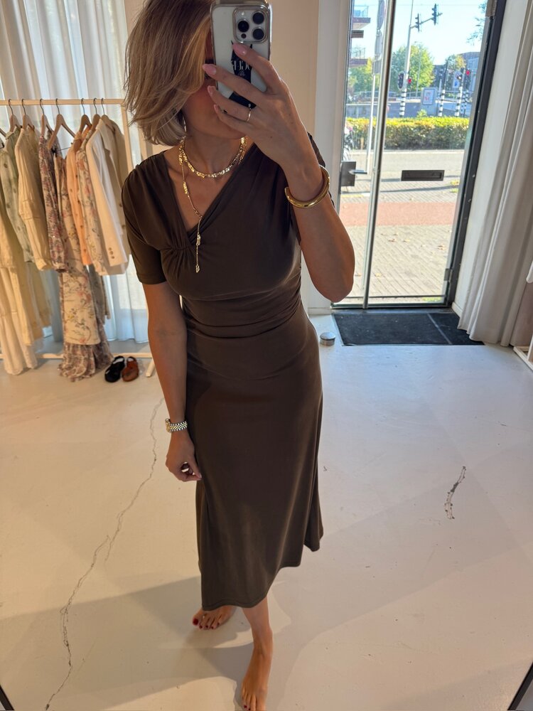 Soft Rebels Ella Drape Dress Slate