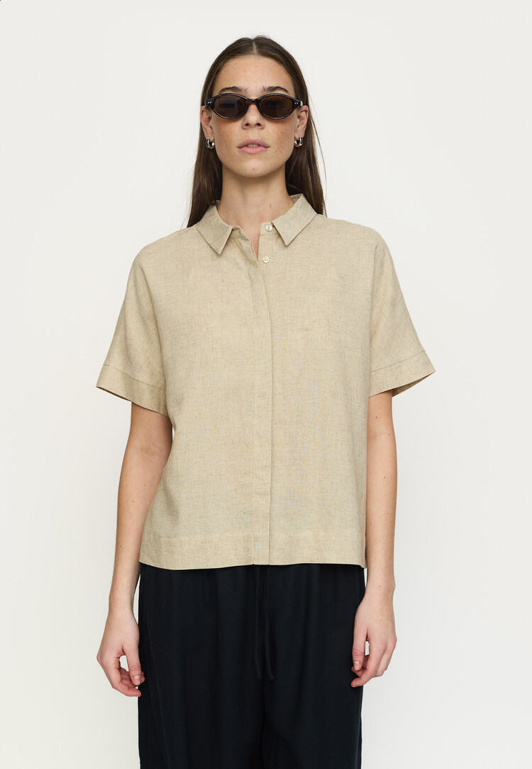 Soft Rebels Yindi Freedom SS Shirt Ecru Melange