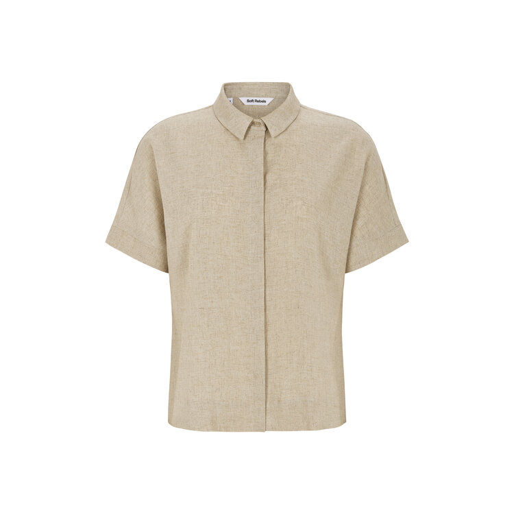 Soft Rebels Yindi Freedom SS Shirt Ecru Melange