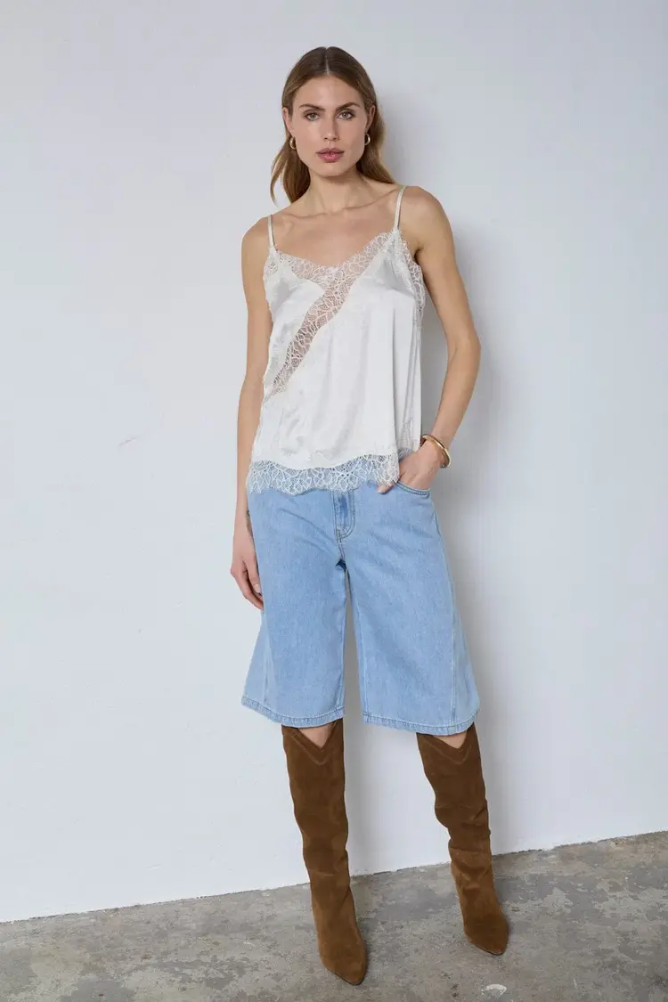 Co'Couture IdunCC Lace Top Off White
