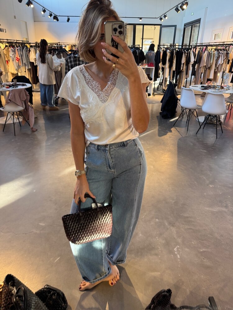 Co'Couture IdunCC Lace SS Blouse off White