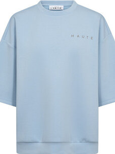 Haute L'Amitié Maxi Split SS Logo Sweat Pale Blue