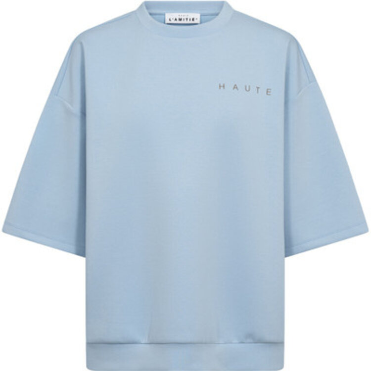 Haute L'Amitié Maxi Split SS Logo Sweat Pale Blue