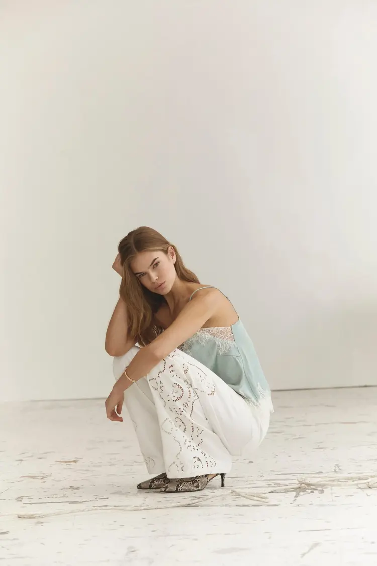 Co'Couture ColetteCC Embroidery LL Pant Off White