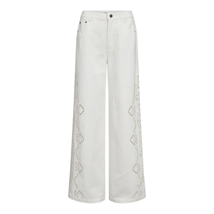 Co'Couture ColetteCC Embroidery LL Pant Off White