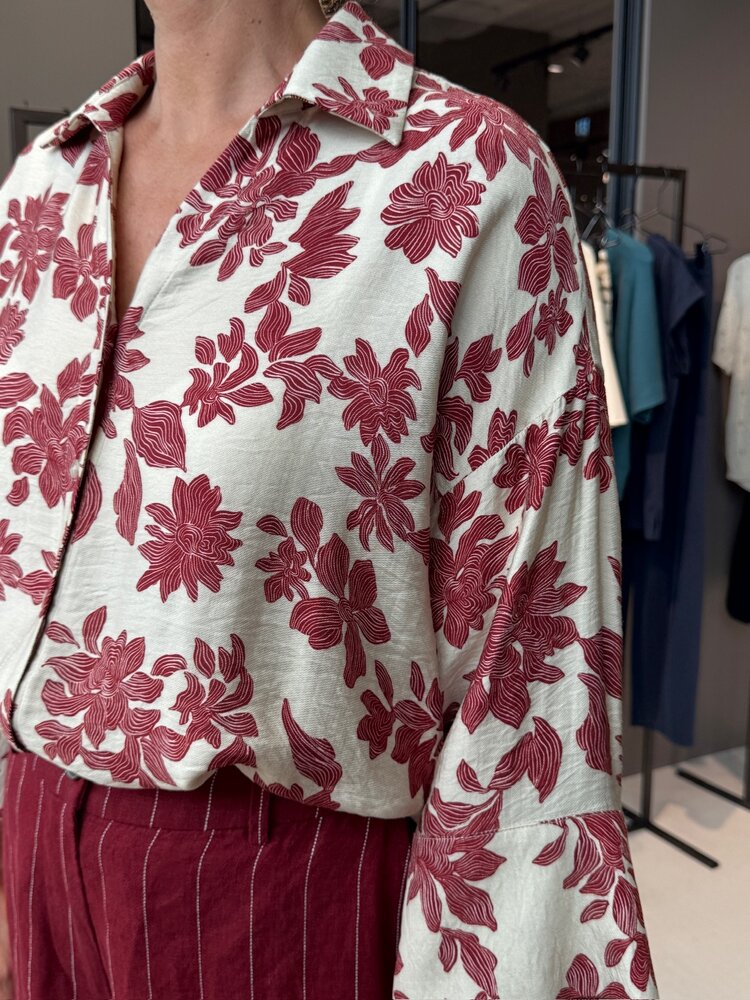 MSCH Vildana 3/4 Shirt AOP Rhubarb/Flower