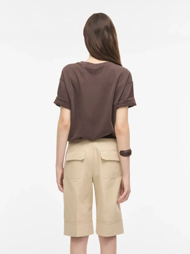 Rouge Edit Sophie 2/4 O-Neck Oversized Tee Seal Brown