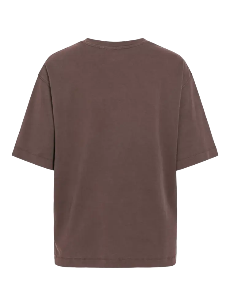 Rouge Edit Sophie 2/4 O-Neck Oversized Tee Seal Brown