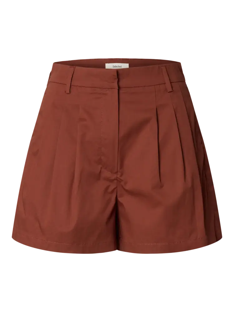 Selected Femme Carmen HW Mini Shorts Cherry Mahogany