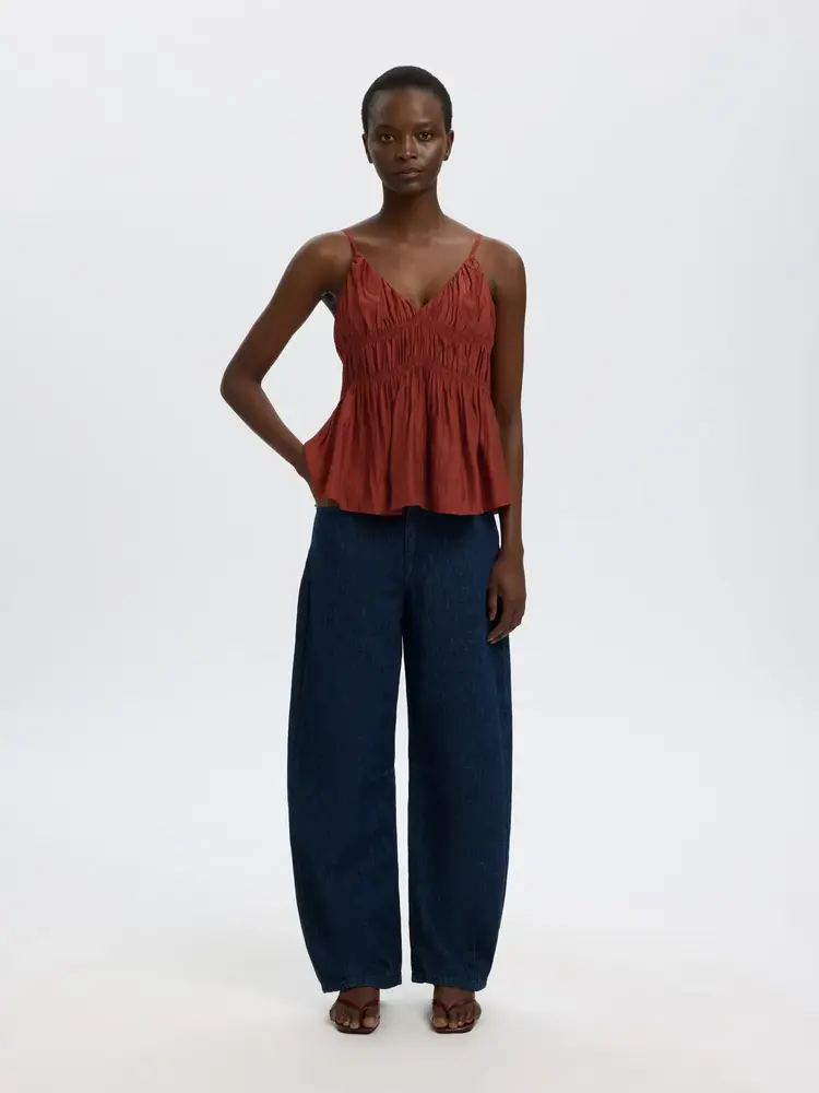 Selected Femme Jackie Strap Top B Cherry Mahogany