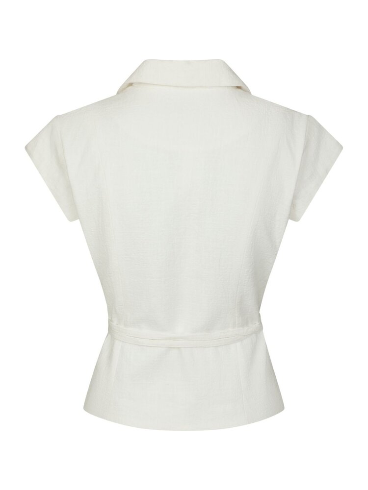 Neo Noir Salima Ramie Waistcoat Off White