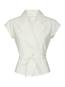 Neo Noir Salima Ramie Waistcoat Off White
