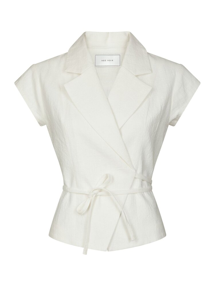 Neo Noir Salima Ramie Waistcoat Off White