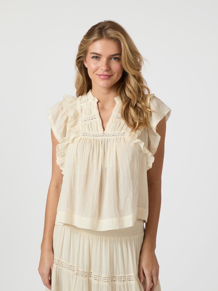 Neo Noir Jayla S Voile Top Butter Yellow