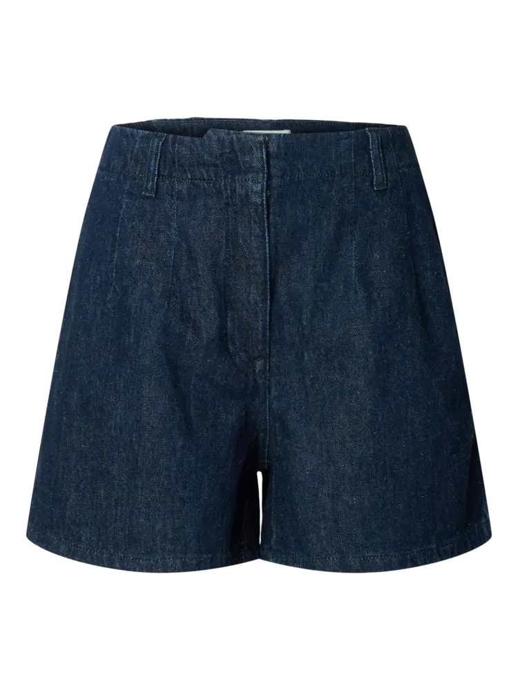 Selected Femme Hanny HW Mini Denim Shorts Dark Blue Denim