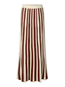 Selected Femme Lina HW Knit Long Skirt Birch/Cherry Mah